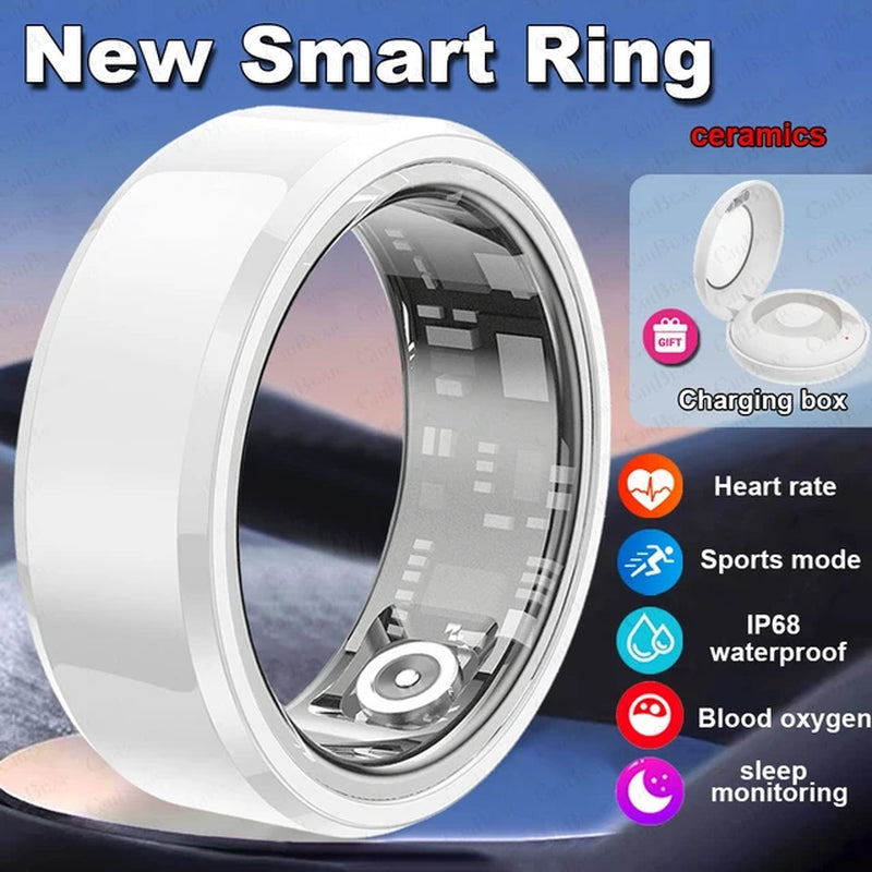 2024 Smart Ring Men Women IP68 Waterproof Heart Rate Blood Oxygen Sleep Health Monitor Sports Fitness Health Ring Android IOS