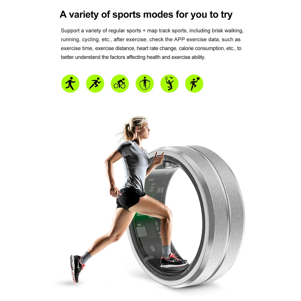 2024 Smart Ring Men Women IP68 Waterproof Heart Rate Blood Oxygen Sleep Health Monitor Sports Fitness Health Ring Android IOS